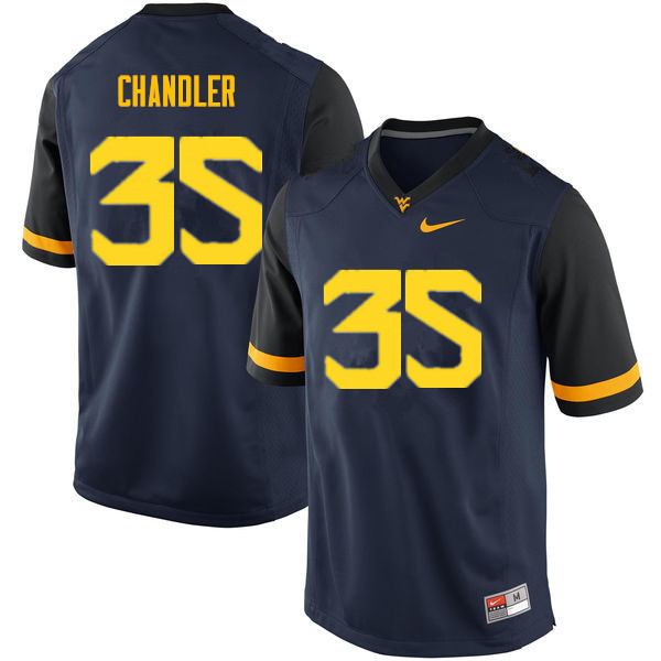 Men #35 Josh Chandler West Virginia Mountaineers College Football Jerseys Sale-Navy - Click Image to Close